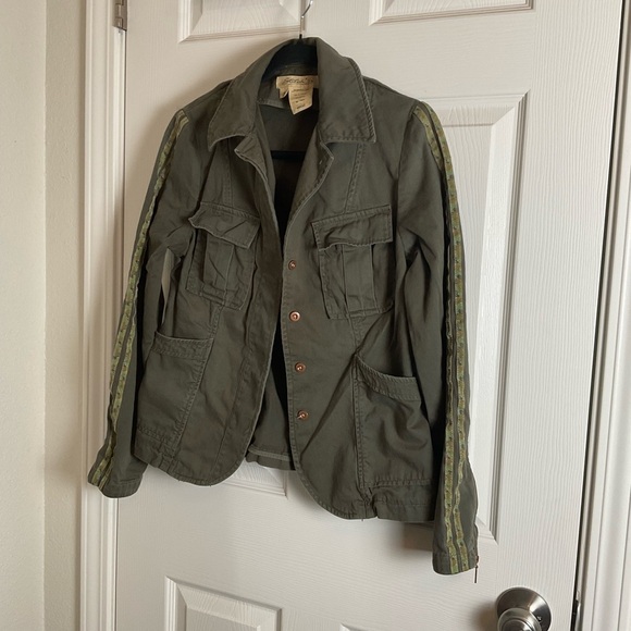 Anthropologie Stitch's Olivette Camo-Striped Utility Jacket Size Small S. - Picture 3 of 11